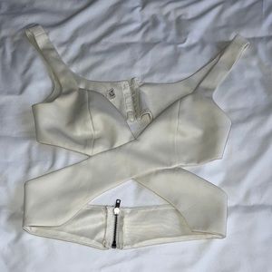 White cross cross crop top